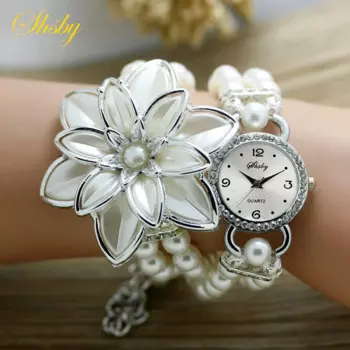 Женские кварцевые наручные часы Shsby, с ремешком из искусственного жемчуга