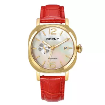 Женские Механические наручные часы BERNY, сапфировые часы MIYOTA из натуральной кожи 8217, автоматические роскошные женские часы, светящиеся водонепроницаемые часы 5 атм