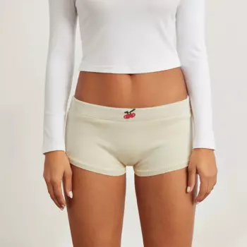 Женские Модные весенне-летние трикотажные шорты с цветочным принтом