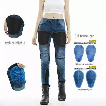 Женские мотоциклетные брюки, летние сетчатые дышащие защитные джинсы для мотокросса, рыцарские повседневные велосипедные повседневные брюки для девочек