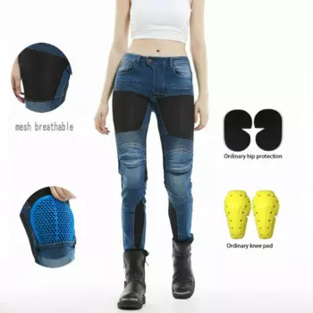 Женские мотоциклетные брюки, летние сетчатые дышащие защитные джинсы для мотокросса, рыцарские повседневные велосипедные повседневные брюки для девочек