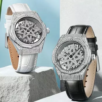 Женские наручные часы с кожаным ремешком, водонепроницаемые кварцевые часы со стразами