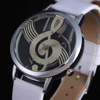 Женские наручные часы с круглым циферблатом, белые, черные