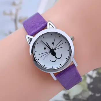 Женские наручные часы с рисунком лица кошки