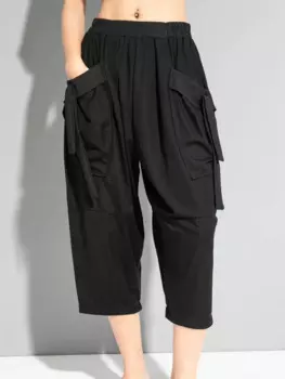 Женские прямые брюки Harlan, летние классические брюки, новинка, темно-синие повседневные брюки большого размера с прострочкой и карманами