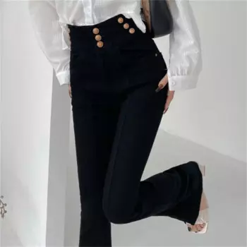 Женские расклешенные джинсы с высокой талией