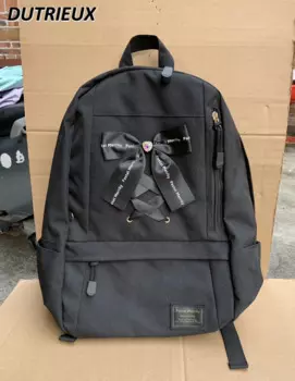 Женские рюкзаки в японском стиле, милый школьный ранец с бантом для девочек, Женский школьный рюкзак для девушек