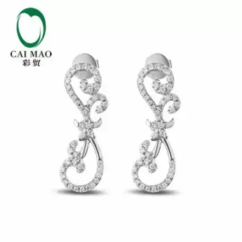 Женские серьги из белого золота с бриллиантами карат