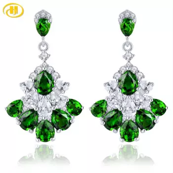 Женские серьги из серебра 5,5 пробы с натуральными камнями