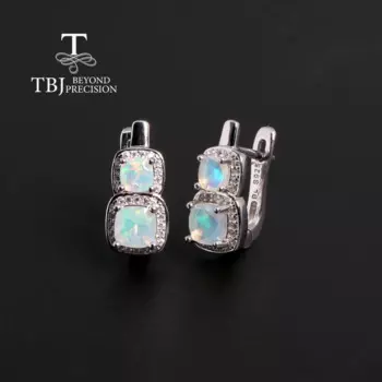 Женские серьги из серебра 925 пробы с опалом