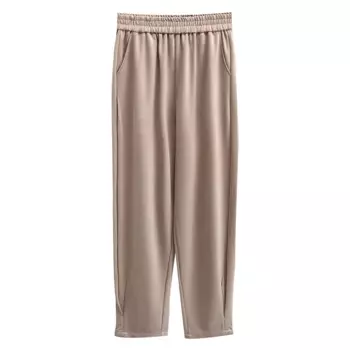 Женские шаровары XL, весенне-осенняя одежда, новые свободные эластичные брюки из лиоцелла с высокой талией 474