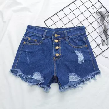 Женские шикарные популярные джинсовые шорты летние джинсы, шорты Feminino, винтажные шорты с высокой талией и широкими штанинами, джинсовые шорты большого размера