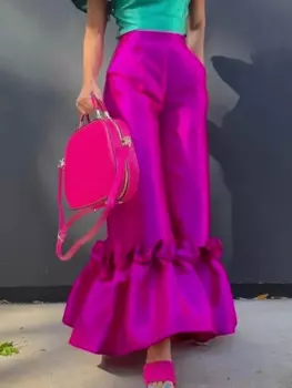 Женские широкие брюки-клеш с высокой талией