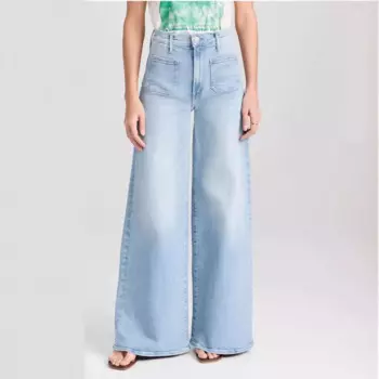 Женские широкие расклешенные джинсовые брюки, женские повседневные длинные джинсы с высокой талией