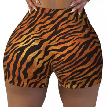 Женские шорты для занятий йогой, с принтом зебры