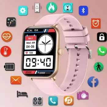 Женские Смарт-часы с сенсорным экраном 1,96 дюйма и Bluetooth