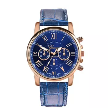 Женские спортивные кварцевые часы на кожаном ремешке