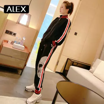 Женские спортивные штаны AlexPlein, из 100% хлопка, со звездами и черепами
