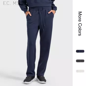 Женские спортивные штаны с карманами, теплые осенне-зимние тренировочные повседневные спортивные штаны для отдыха