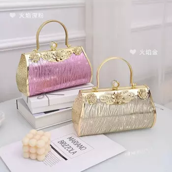Женские сумки 2024, роскошные дизайнерские сумки, модная Высококачественная сумка для ужина, Женская металлическая резная сумка, сумочка с круглой ручкой