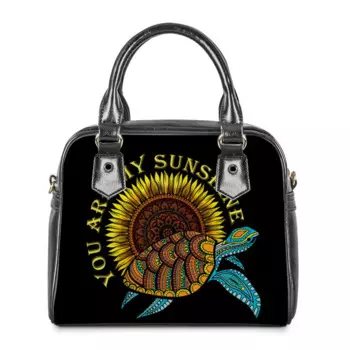 Женские сумки через плечо с принтом подсолнуха/слона, повседневная черная дамская сумочка-мессенджер с подсолнухом, тоут