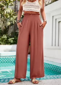 Женские темпераментные повседневные однотонные Свободные Брюки Базовый стиль многофункциональные женские широкие брюки с высокой талией