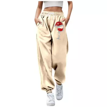 Женские трикотажные брюки с завышенной талией и карманами