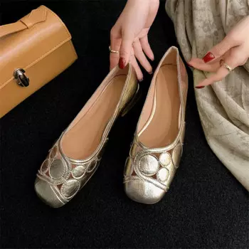 Женские туфли из овечьей кожи, с квадратным носком, размеры 34-43