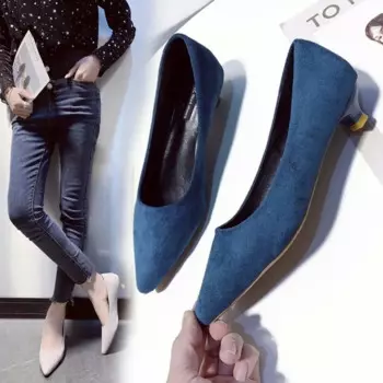 Женские туфли-лодочки без застежек, с острым носком