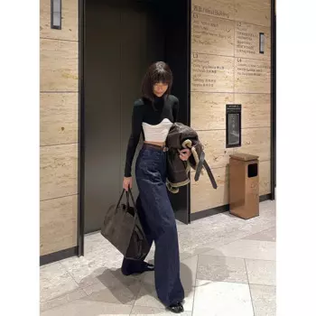 Женские универсальные брюки Vanessa Lab, всесезонные прямые джинсы с высокой талией и глубоким вырезом