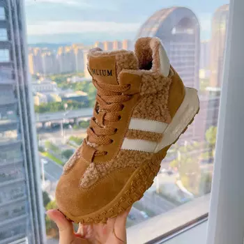 Женские высокие немецкие тренировочные ботинки CICIYANG, новинка зимы 2024, повседневные ботинки из натуральной кожи, женские кроссовки