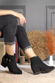 Женские замшевые сапоги Woggo 402 на каблуке 6 см