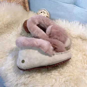 Женские зимние ботинки из натуральной овчины, теплые классические нескользящие уличные женские ботильоны с подкладкой из натуральной шерсти