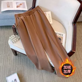 Женские Зимние флисовые брюки с эластичным поясом, размеры до 9XL