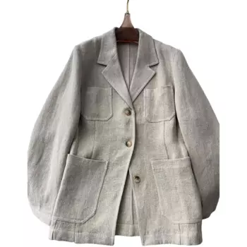 Женский элегантный костюм из 100% хлопка и льна