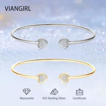 Женский браслет из серебра 0,9 пробы, с муассанитом, 925 мм