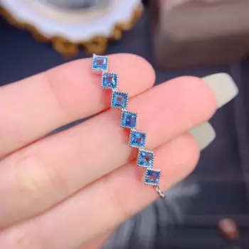 Женский браслет из серебра 925 пробы с натуральным топазом