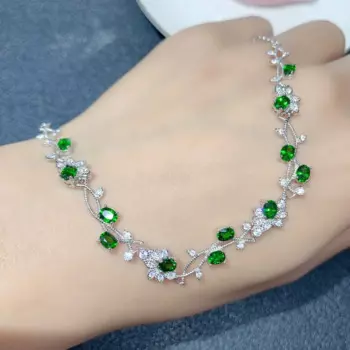 Женский браслет из серебра 925 пробы, с натуральным камнем