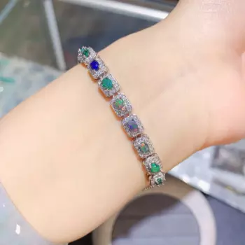 Женский браслет из серебра 925 пробы с натуральным опалом