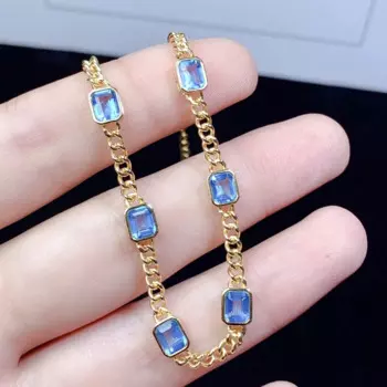 Женский браслет из серебра 925 пробы с натуральным топазом