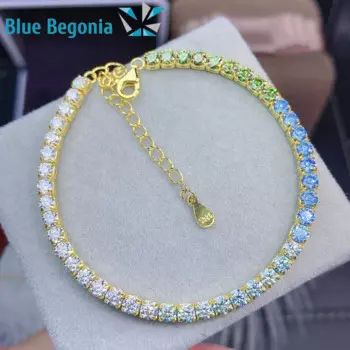 Женский браслет из серебра 925 пробы, с муассанитом, 3 х3 мм