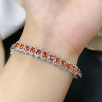 Женский браслет из серебра 925 пробы с натуральным сапфиром