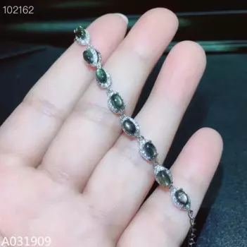 Женский браслет из серебра 925 пробы с натуральным сапфиром