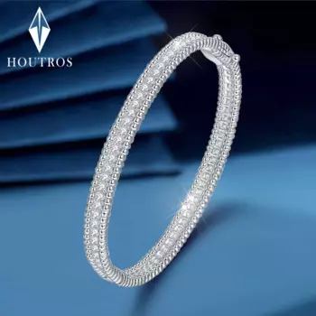 Женский браслет с муассанитом, из серебра 925 пробы, 18 К