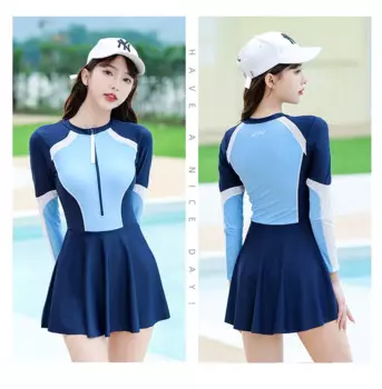 Женский Цельный купальник с длинным рукавом и эффектом пуш-ап