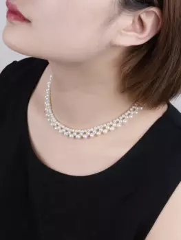 Женский чокер с натуральным жемчугом, 3-4 мм, 7 мм