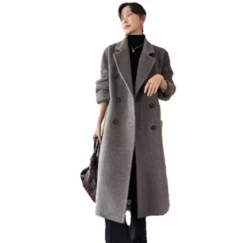 Женский длинный кашемировый свитер Camel, новая утепленная шерстяная куртка из альпака на сезон