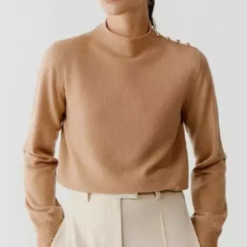 Женский Длинный пуловер из чистого кашемира с полукруглым вырезом