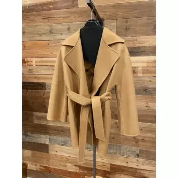 Женский двусторонний кашемировый халат, укороченная шерстяная Свободная куртка, верхняя одежда для осени и зимы