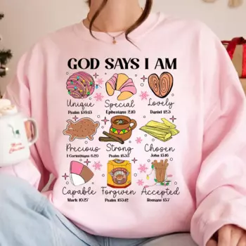 Женский хлопковый свитшот со слоганом God Said I Am, модная Пасхальная женская кофта с принтом различных десертов, 2023